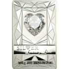 Острова Кука 20 долларов 2014г. "Серебряная линия Люкс: Сердце". SWAROVSKI. Монета в подарочном футляре с LED  подсветкой(розовой); сертификат; коробка. СЕРЕБРО 100 гр.