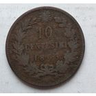 Италия 10 чентезимо, 1863 4-15-22