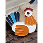 Значек Курочка, эмаль. Русские самоцветы.