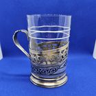 Старт с 1 Рубля !!! Подстаканник "Кубачи", серебро 875 пробы, чернение, позолота. СССР 80грамм!!!