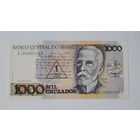 Бразилия. 1000 крузадо 1989 г. с надпечаткой "1 cruzado novo". UNC. Жоаким Мария Машаду де Ассис.
