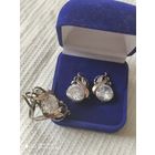 Сережки и кольцо. 875пр.
