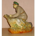 Пограничник с собакой. Гипс. КГЗ.