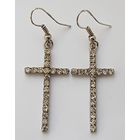 Серьги Крестики, длина 3,5 см без подвеса, ширина 1,8 см, 90-е годы