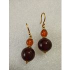 Серьги Фонарики, янтарь. СССР