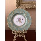 Тарелка Букет Бирюза Золотой ажур Англия Minton 60-e