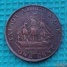 США 1 цент 1791 года. Корабль. Поселение-порт свободной торговли. Предложи свою цену или обмен!