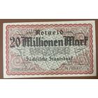 Банкнота 20 миллионов марок 1923 год. Дрезден. Веймарская республика