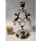 Подсвечник с жар-птицами, ажурный. Латунь.