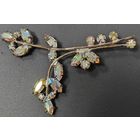 Винтажная брошь Веточка с кристаллами АВ Чехословакия 80гг