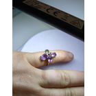 С рубля без мц. кольцо "фиолетовые листики", зубр 925пр. диам примерно 1.7см. на тонкий пальчик.