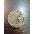 Настольная медаль 25 лет Северному флоту выпущенная в 1958 г . выполненная из томпака  . Акимушкин В.М изготовлена Ленинградским монетным диаметр 65мм вес 174 грамма .