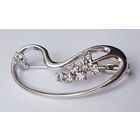 Брошь серебро. Вес 6,4 гр. 60-е годы, Германия. Размер 4 см на 2 см