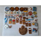 Значки хоккей - 46 шт - Советский спорт 1973 1974 1981 1986 Динамо Спартак Челябинск Известия Топтыжка Золотая шайба Ну погоди флаги ЧССР ФРГ ПНР и др.