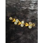 Позолоченная брошь СССР веточка