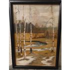 Картина пастель большая старая.