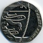 Великобритания 20 пенсов, 2015 Елизавета II UNC