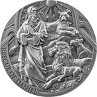 Камерун 2000 франков 2024г. "Библейские истории. Спасение Даниила". Монета в подарочном футляре; сертификат; коробка. СЕРЕБРО 62,20гр.(2 oz).