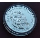 Серебро 0.925! Острова Кука 50 долларов, 1990-1991 500 лет открытию Америки - Авраам Линкольн