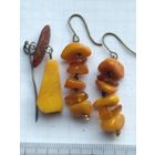 Серьги и кулон янтарь