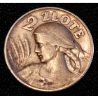 2 злотых 1925 г. Жница. R