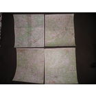 Карты (39х34 см) Вильнюс,Мозырь,Кричев,Ошмяны.70-е г.