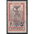 4.FrK. Франция. Колонии. Мартиника. Местные мотивы. Надпечатка нового номинала. 1924 г. Mi.#108.