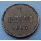 Финляндия в составе РИ. 1 пенни 1906