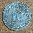 Монета 10 пфеннигов 1917 год. Кассель. Веймарская республика