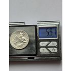 1/4 доллара 1976 года. США, 200 лет независимости США. Серебро 400. Монета не чищена. H45620.