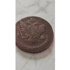 5 копеек 1765.мм. Перечекан с барабанов.