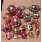 Ёлочные игрушки СССР, стекло,  цена за все