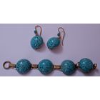 Серьги и часть браслета из пекинского стекла. Чехословакия времён СССР. Все лоты с 1 рубля!