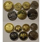 Набор монет 300 лет Российского флота 7 шт. копии (6 монет + жетон) в капсулах, копии