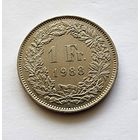 Швейцария 1 франк, 1988