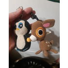 Брелок на рюкзак. Пингвин и олененок Бэмби.