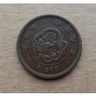 Япония, 2 сена 1876 г., период Мэйдзи (1868-1912), квадратная чешуя у дракона