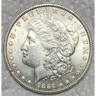 Монета 1 доллар 1887 год. США. Доллар Моргана. Монетный двор Филадельфия
