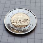 2 доллара Канады 1996 года .Белый медведь.