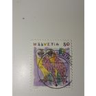 Марка Швейцария 1991 год две сипухи