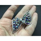 Брошь Бантик стразы Аврора Бореалис синие Англия 60-е