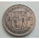 Маврикий 1 рупия 1987  3-11-24