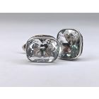 Серебряные запонки 875 пр. Горный хрусталь. СССР.