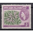 170.BrK. Великобритания. Колонии. Острова Питкэрн. Елизавета II. Местные мотивы. 1957 г. 1/2P. Mi.#20. MNH.