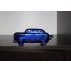 Стеклянный флакон из под духов "Машина", синее стекло, из СССР.