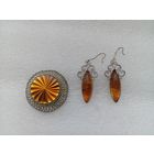 Брошь, серьги