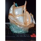 Лампа ГДР Парусник фрегат корабль каравелла светильник