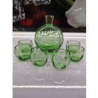 С 1 рубля!!! Винтажный графин - Штоф со стопками. "Футбольный Мяч". Все предметы-неваляшки! СССР. 1960-е. Нет пробки и имеется небольшой скол на горлышке.