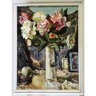 Коробушкин Е.Г;70/50см;1976г."Натюрморт". 1976г. К/М. 70х50 см.