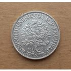 Германия (Веймар), 5 марок 1928 г. "Дуб", серебро 0.500, мон. двор Берлин (А)